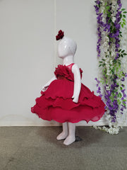 Magenta Pink Wrinkled Georgette Dress