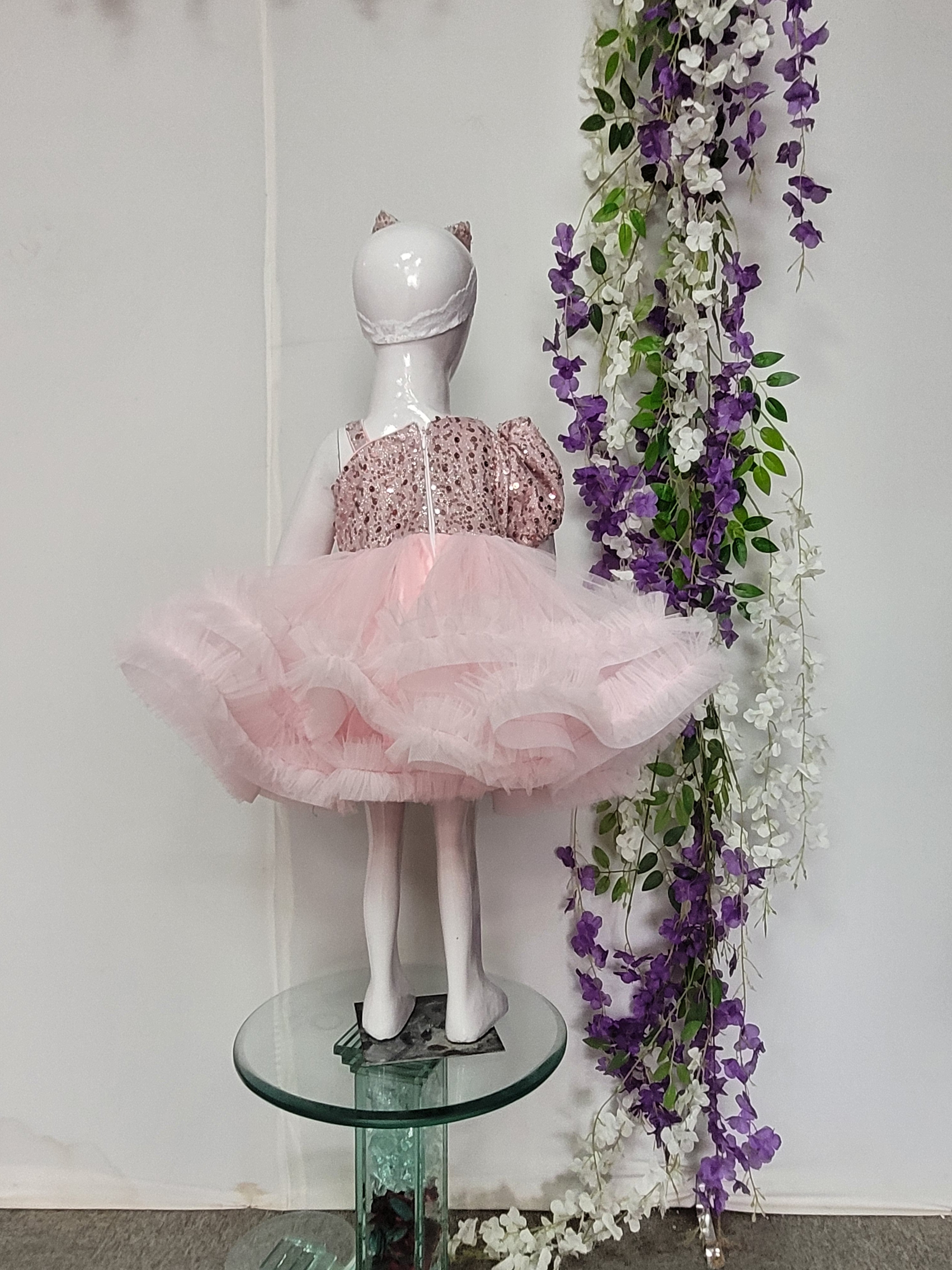Pastel Pink Shimmer and Net Princess dress