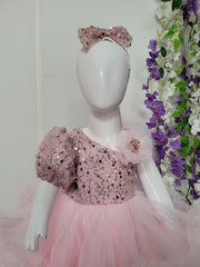 Pastel Pink Shimmer and Net Princess dress