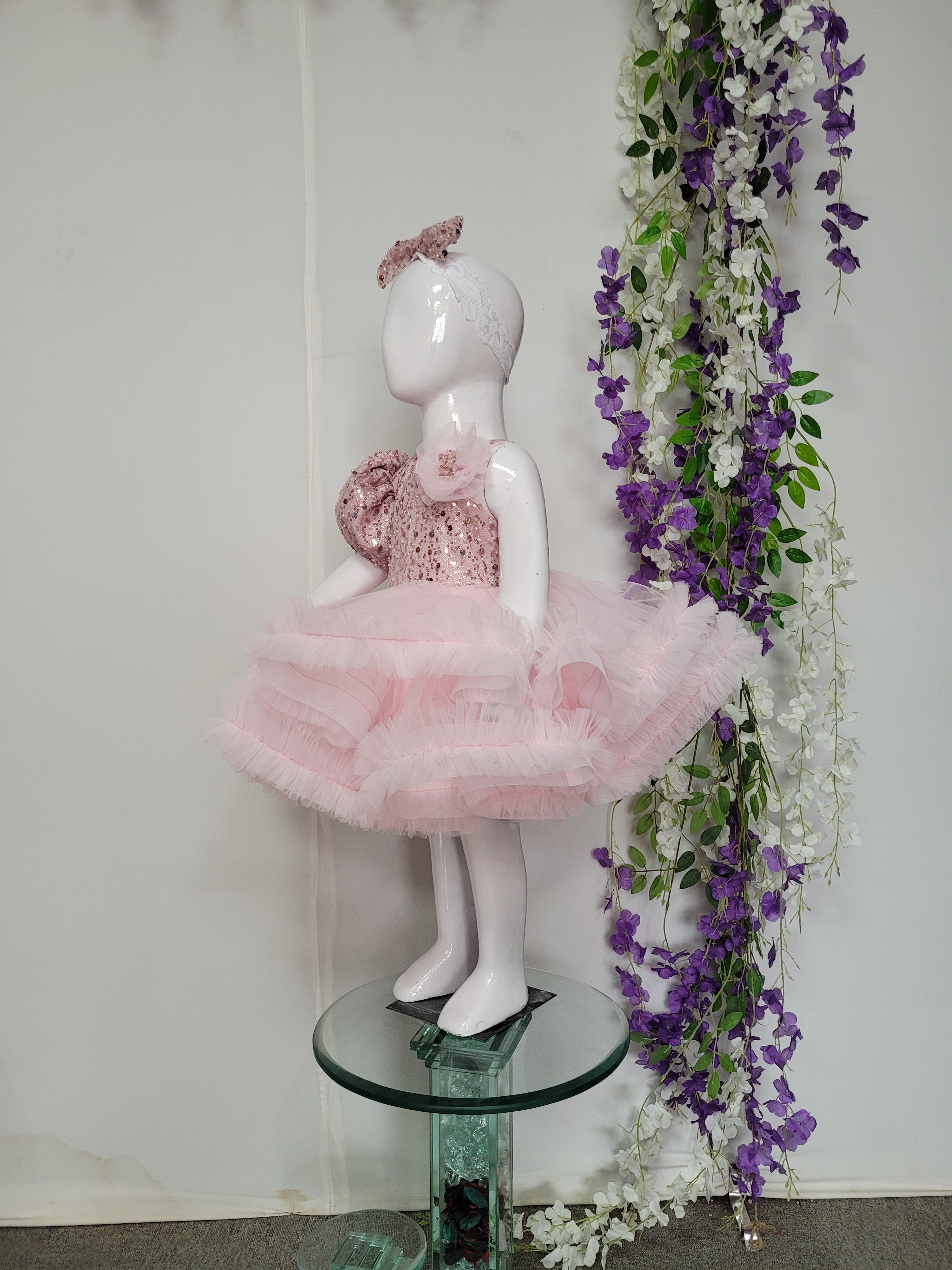Pastel Pink Shimmer and Net Princess dress