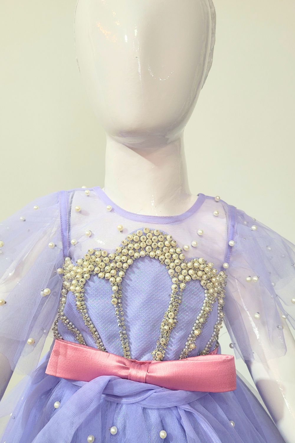 Lavender Hand Embroidered Mermaid Dress