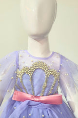 Lavender Hand Embroidered Mermaid Dress