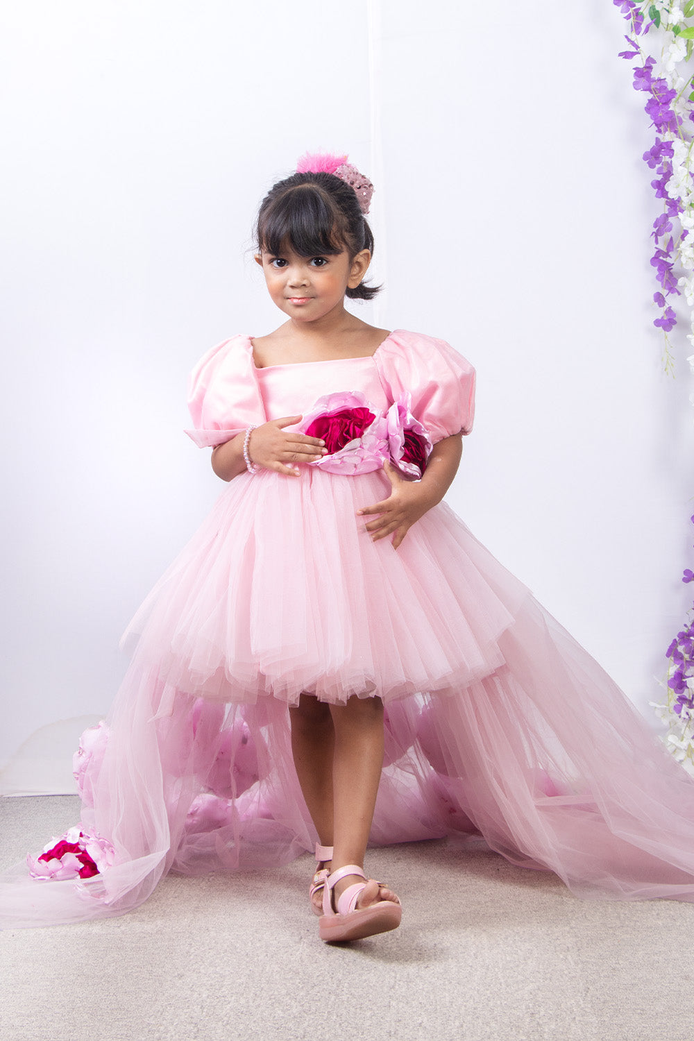 Baby Pink Flower Trail Dress