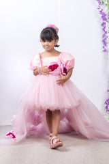 Baby Pink Flower Trail Dress