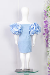 Powder Blue Designer Straight Dresses