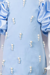 Powder Blue Designer Straight Dresses
