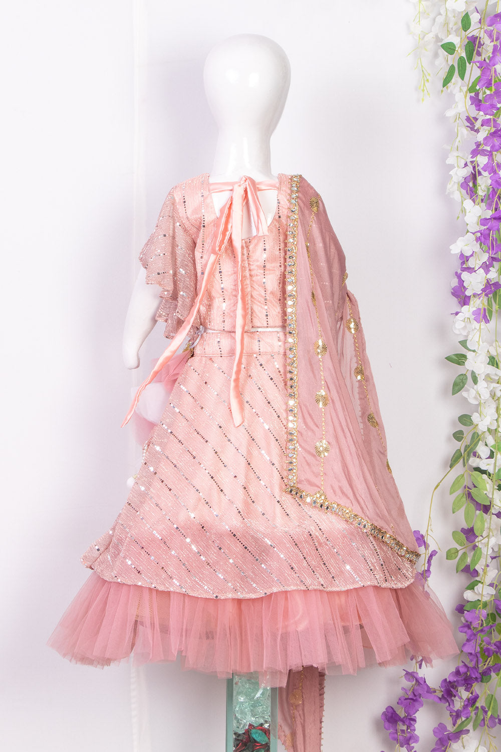 Pink moonlight Kids Lehenga