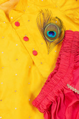 Yellow and Pink Krishna Outfit