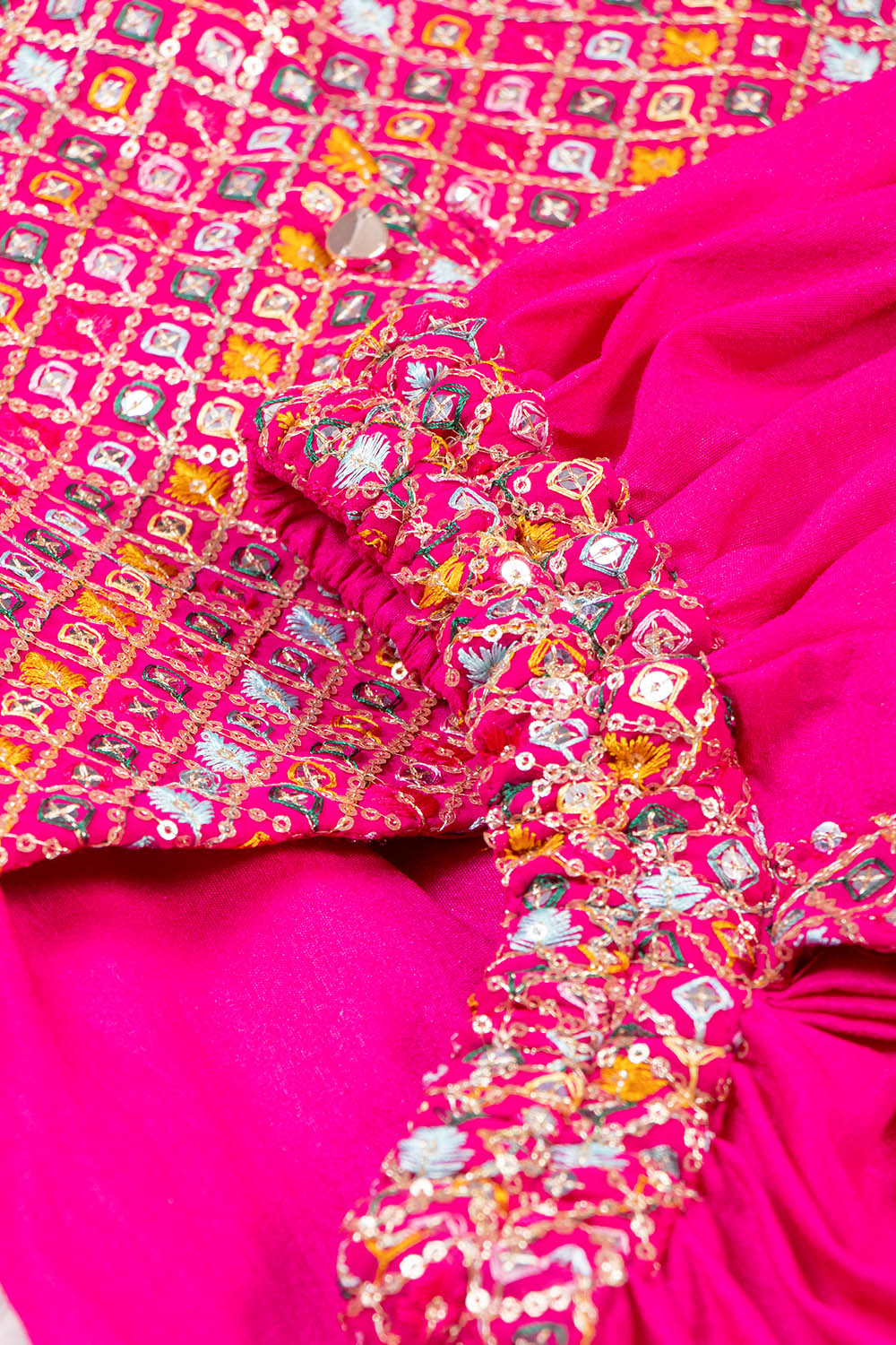 Hot Pink Silk Krishna Outfit