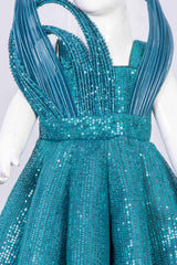 Teal Blue Princess Ball Gown