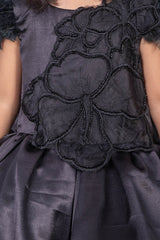 Black Satin High Low Dress
