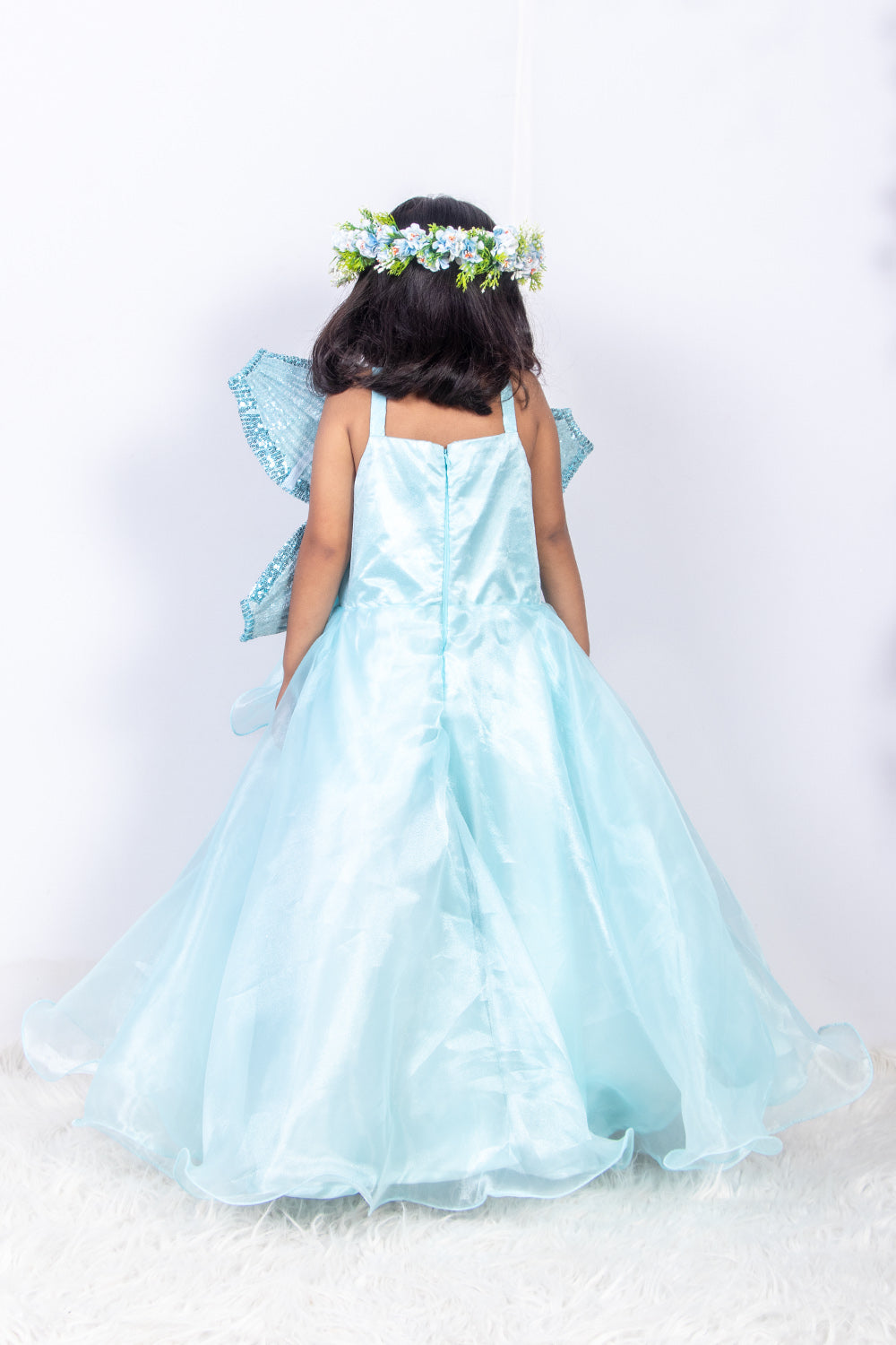 Sky Blue Organza Gown