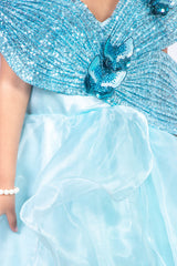Sky Blue Organza Gown