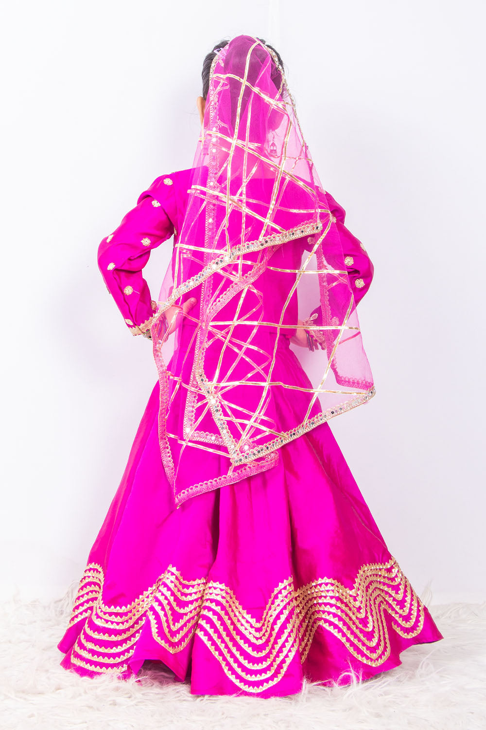 Magenta Pink Silk Lehenga Set