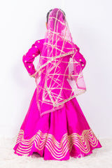 Magenta Pink Silk Lehenga Set
