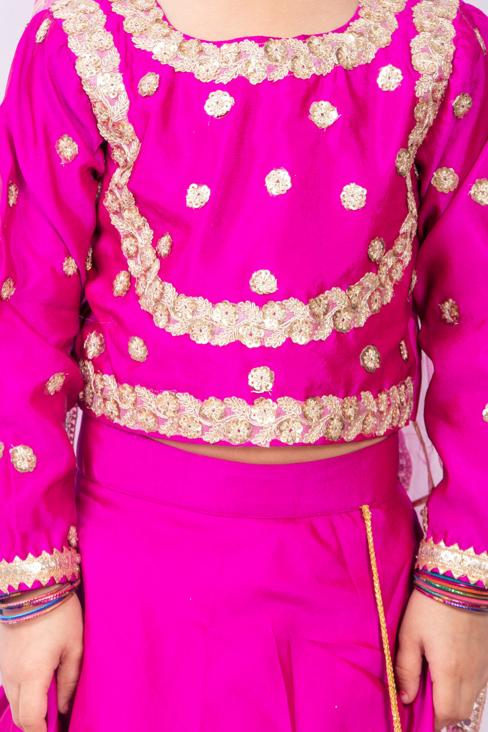 Magenta Pink Silk Lehenga Set