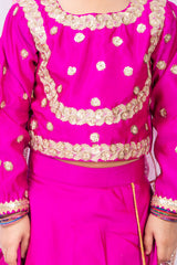 Magenta Pink Silk Lehenga Set