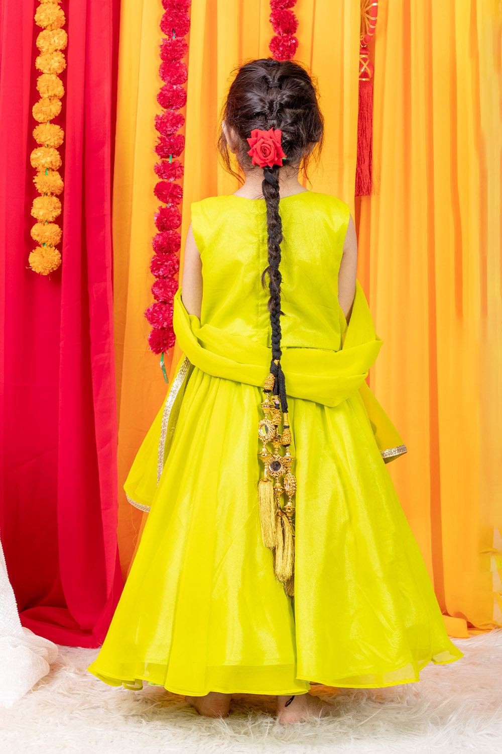 Parrot Green Lehenga Set