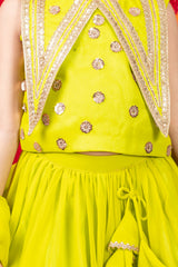 Parrot Green Lehenga Set
