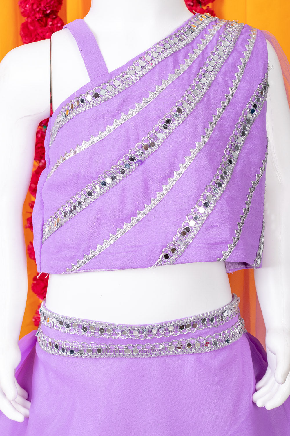 Lavender Stylish Skirt Top Set