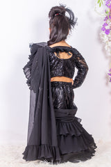 Black Mermaid Style Draped Saree