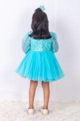Sky-Blue Frozen Theme Dress