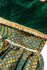 Bottle Green Velvet and Brocade Sharara Suit