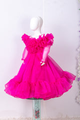 Hot Pink Organza Gown