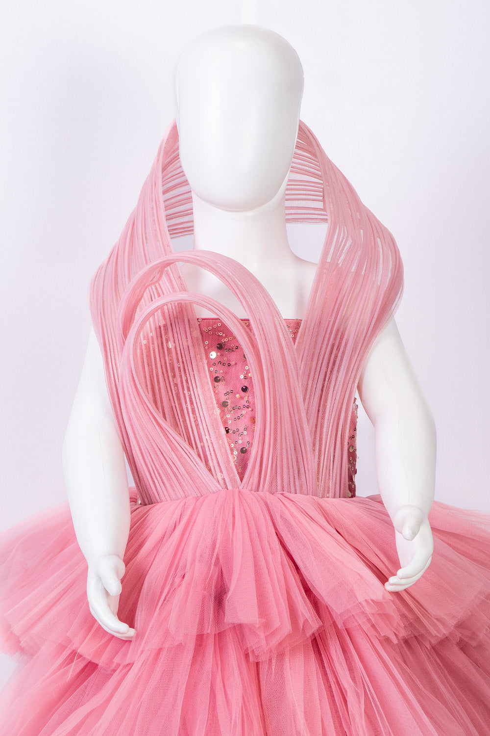 Peach Ruffled and Wired Gown
