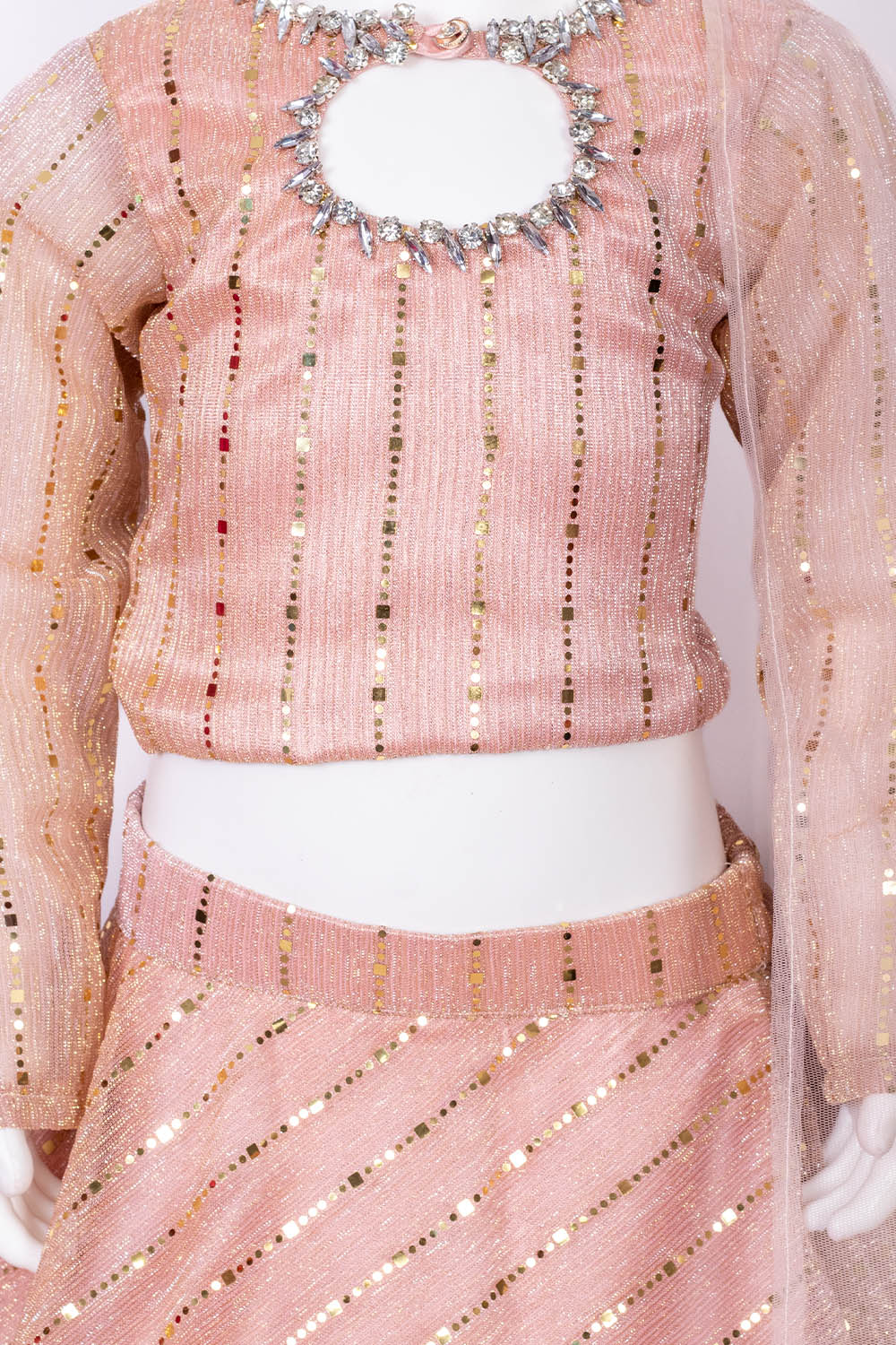 Peach Moon Light Ruffled Lehenga