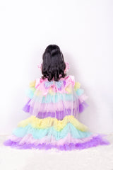 Beautiful Unicorn Theme Dress with Ruffled Trail
