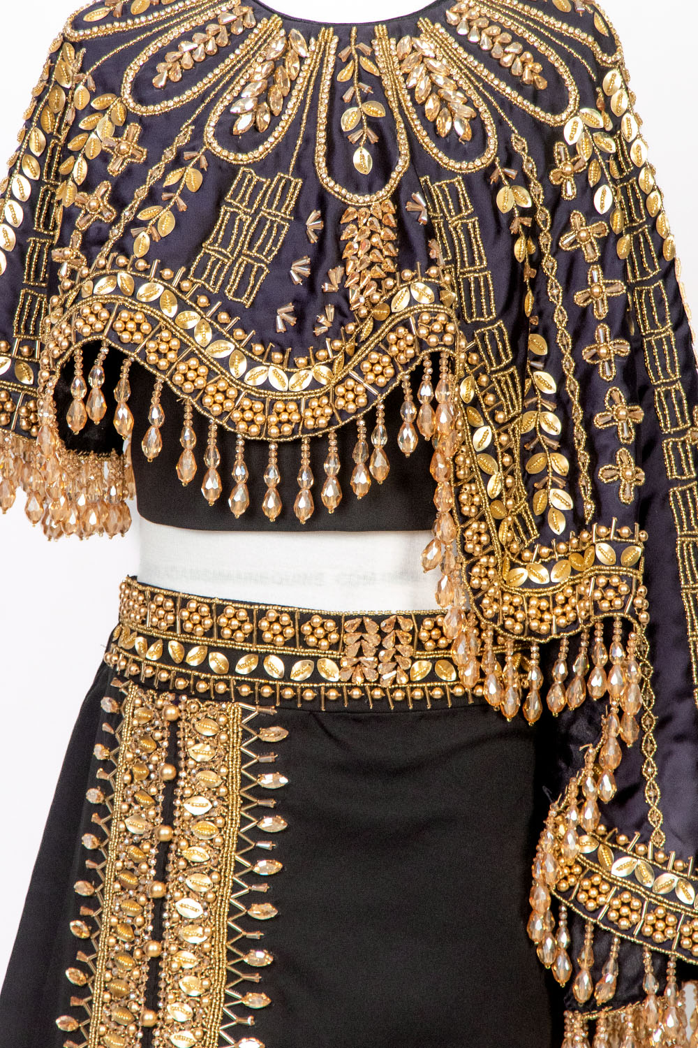Black Hand Embroidered Arabic Style Co-ord Set