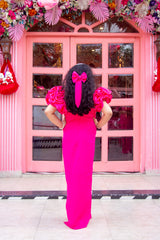 Magenta Pink Designer Straight Dresses