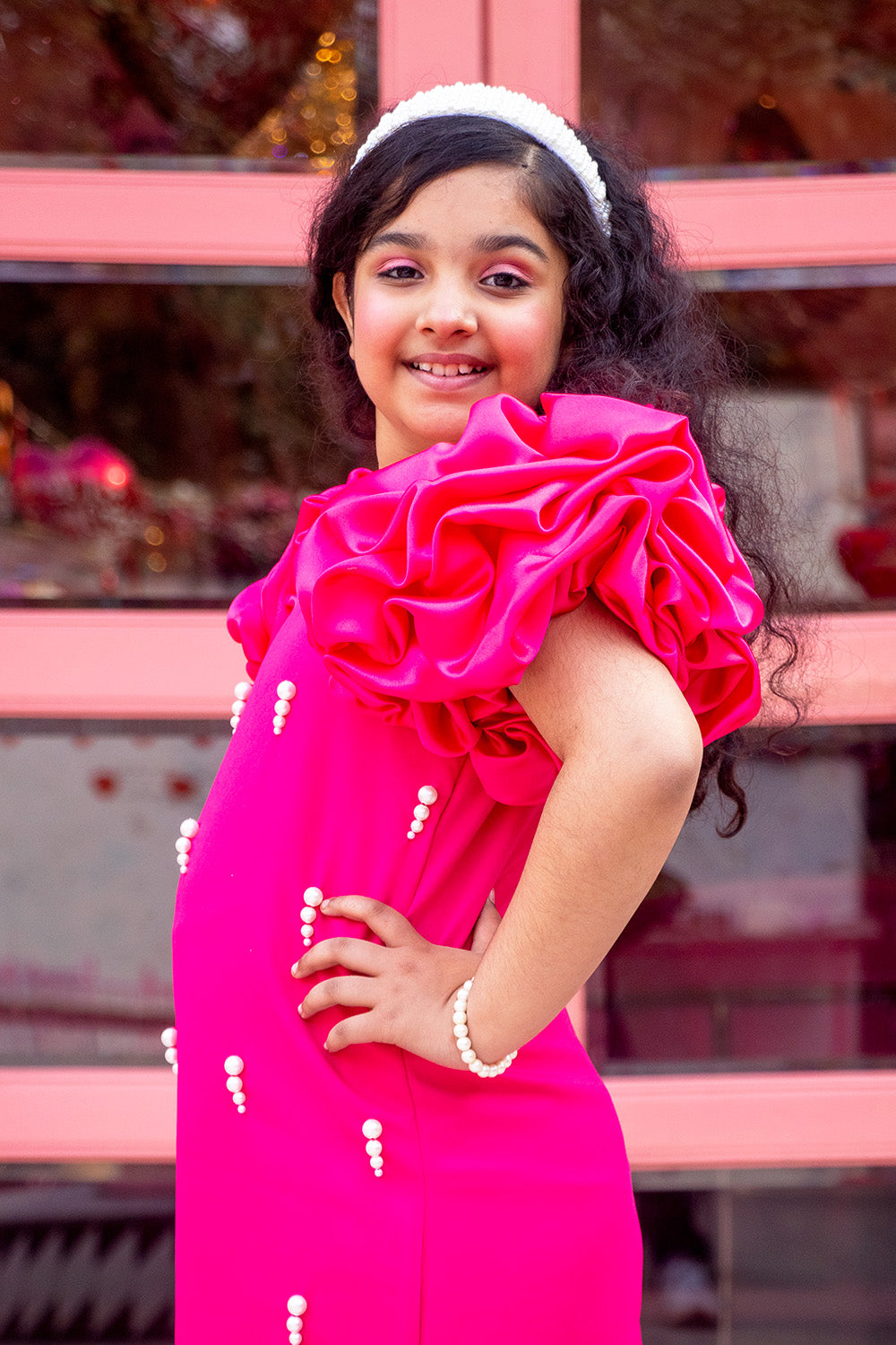 Magenta Pink Designer Straight Dresses