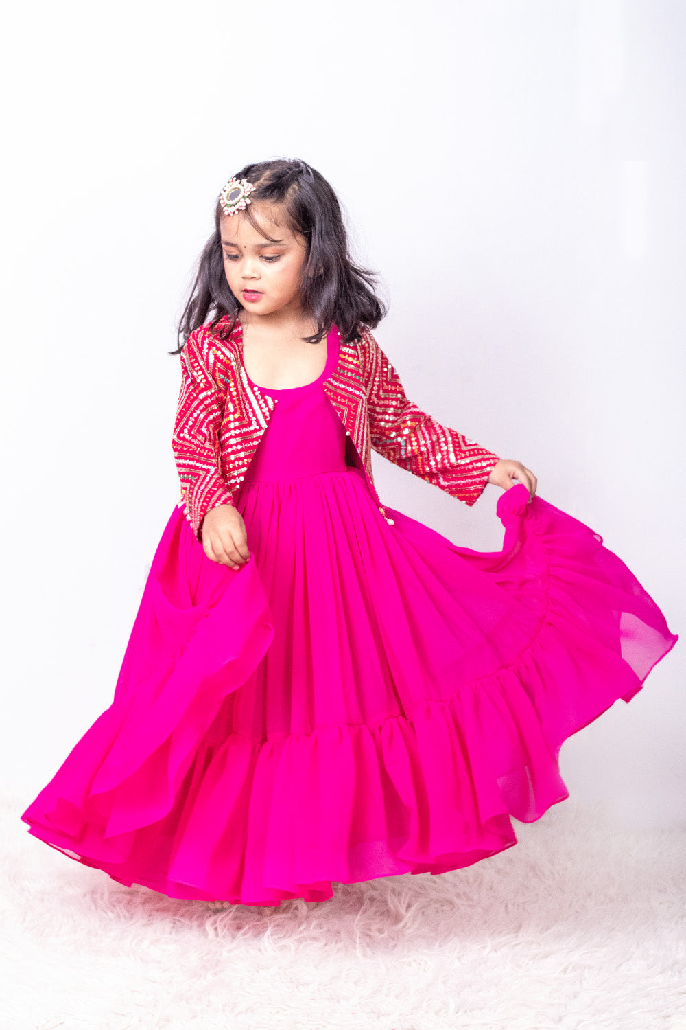 Magenta Pink Multi Styling Anarkali
