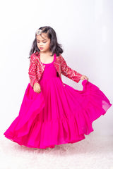 Magenta Pink Multi Styling Anarkali