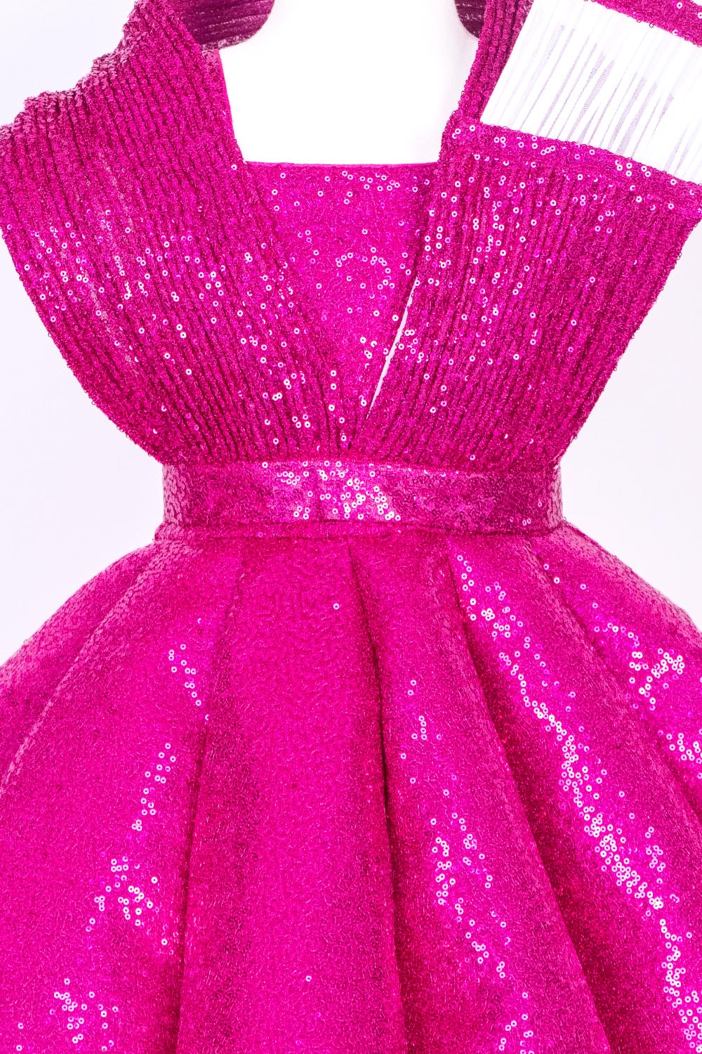 Hot Pink and White Ball Gown