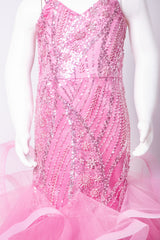 Onion Pink Mermaid Hand Embroidered Gown