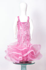 Onion Pink Mermaid Hand Embroidered Gown