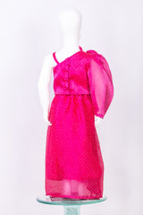 Hot Pink Organza Dhoti Coord Set