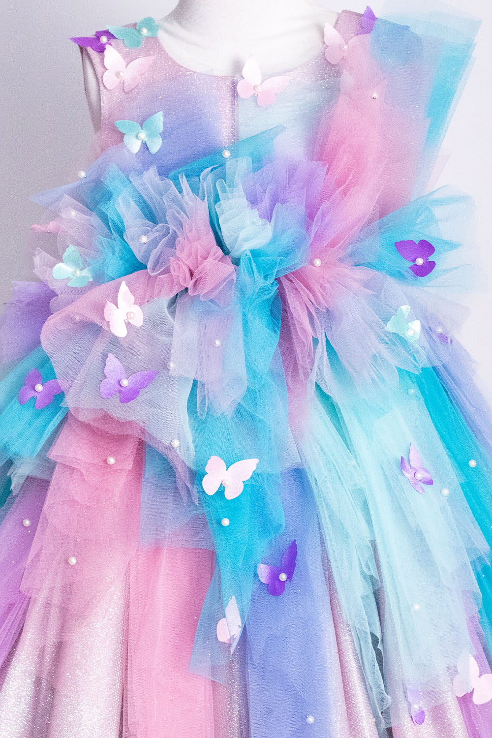 Pastel Pink Butterfly Theme Gown