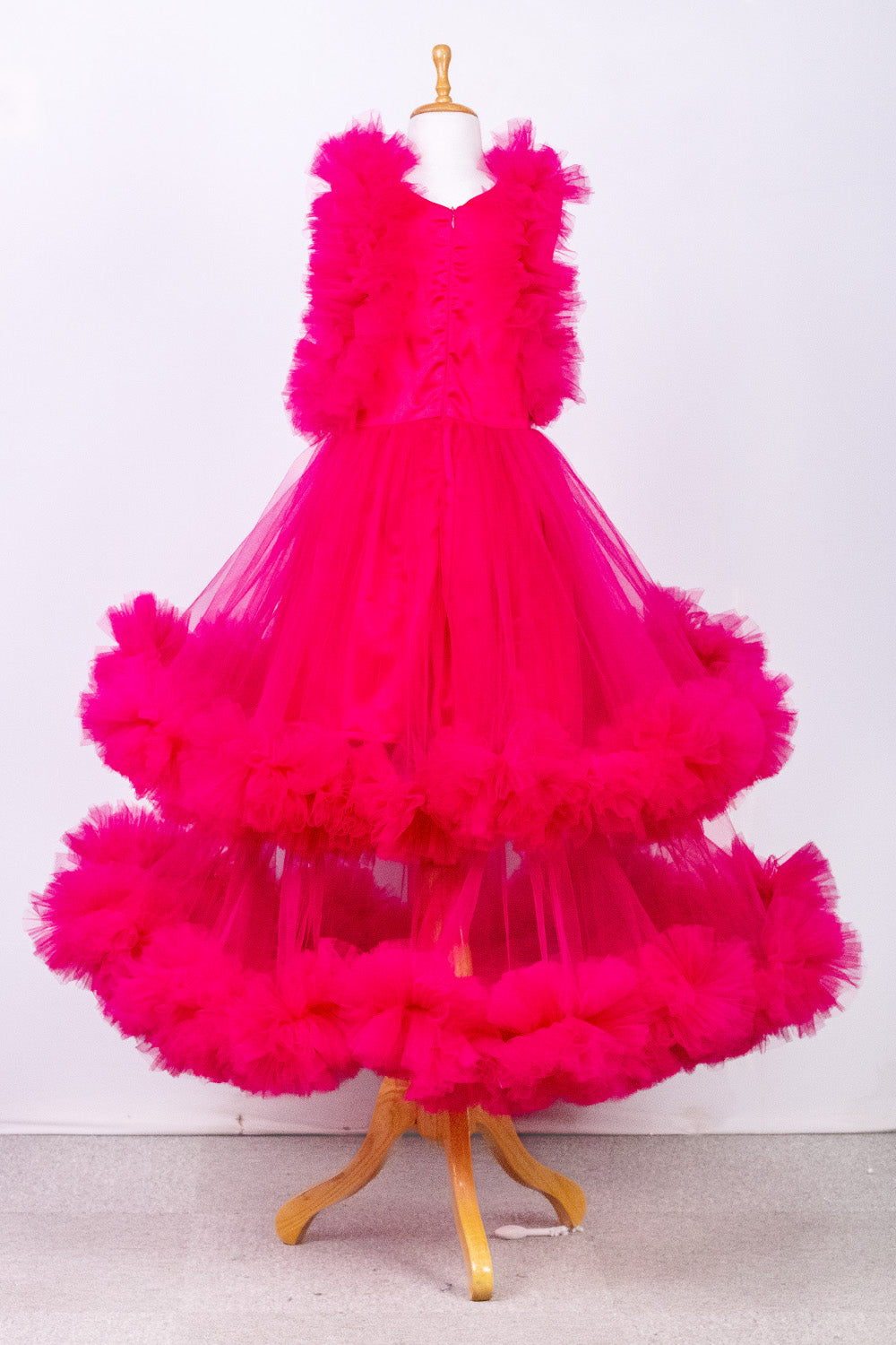 Hot pink Heavy Ruffled Gown