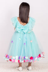 Sky Blue Flower and Pearls Dress
