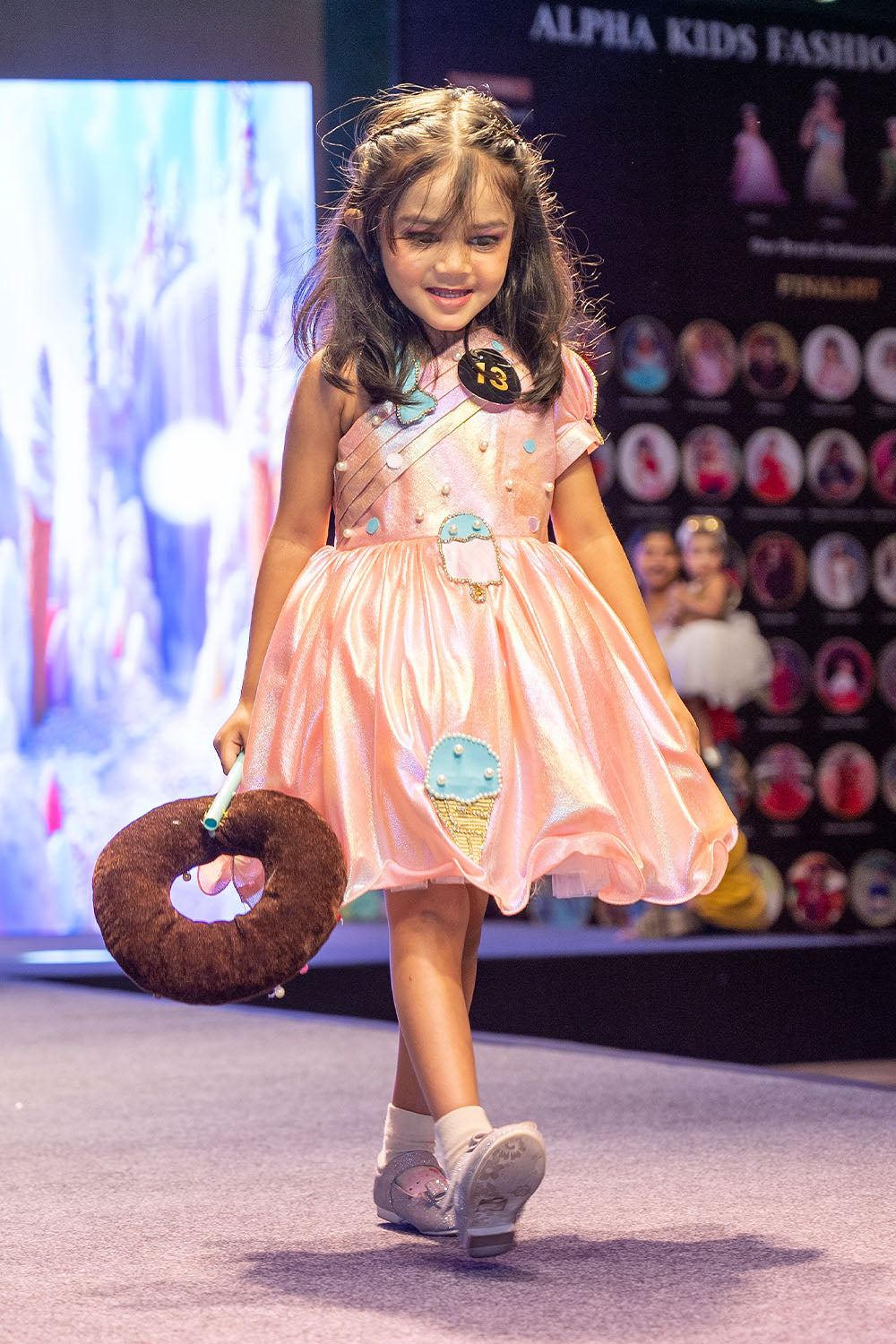 Peach Holographic Lycra Candy Dress