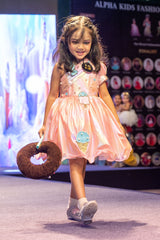 Peach Holographic Lycra Candy Dress