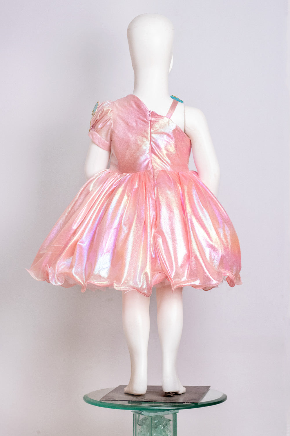 Peach Holographic Lycra Candy Dress