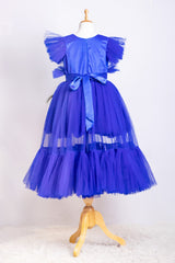 Royal Blue Peacock Theme Dress