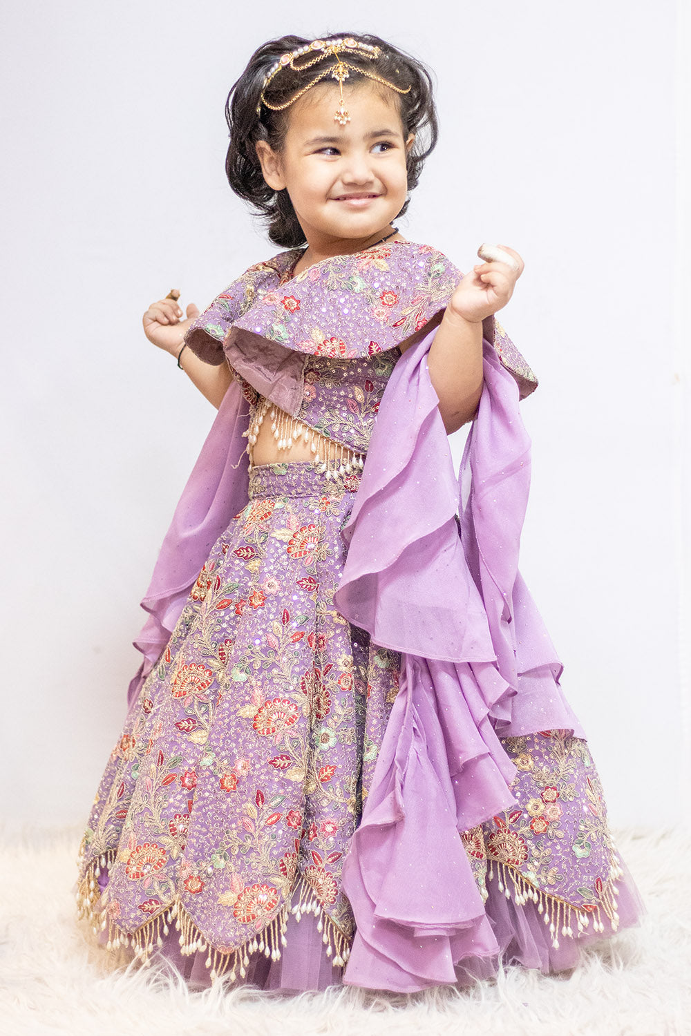 Lavender Fully Embroidered Lehenga