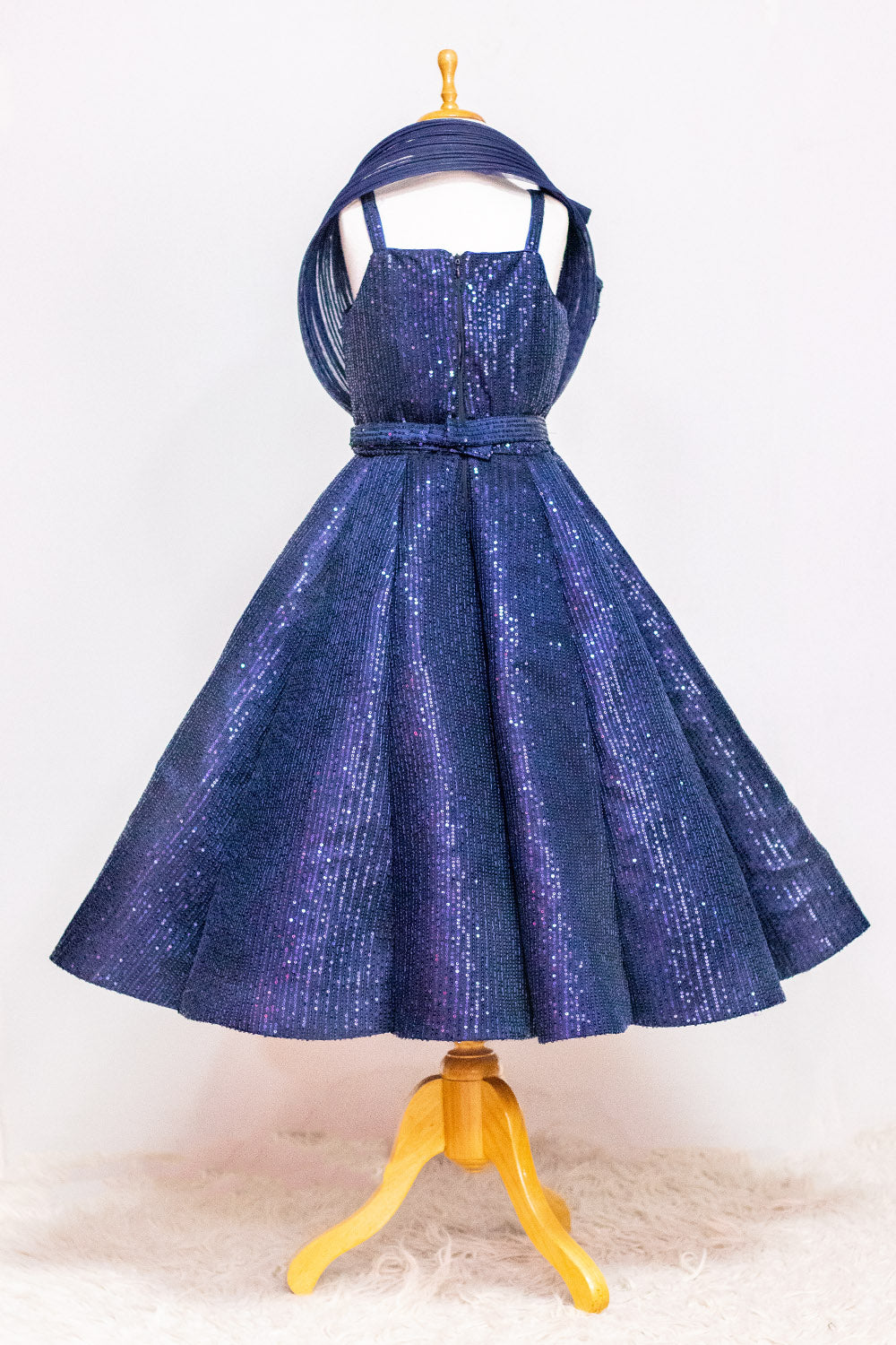 Navy Blue Zara Sequins Ball gown