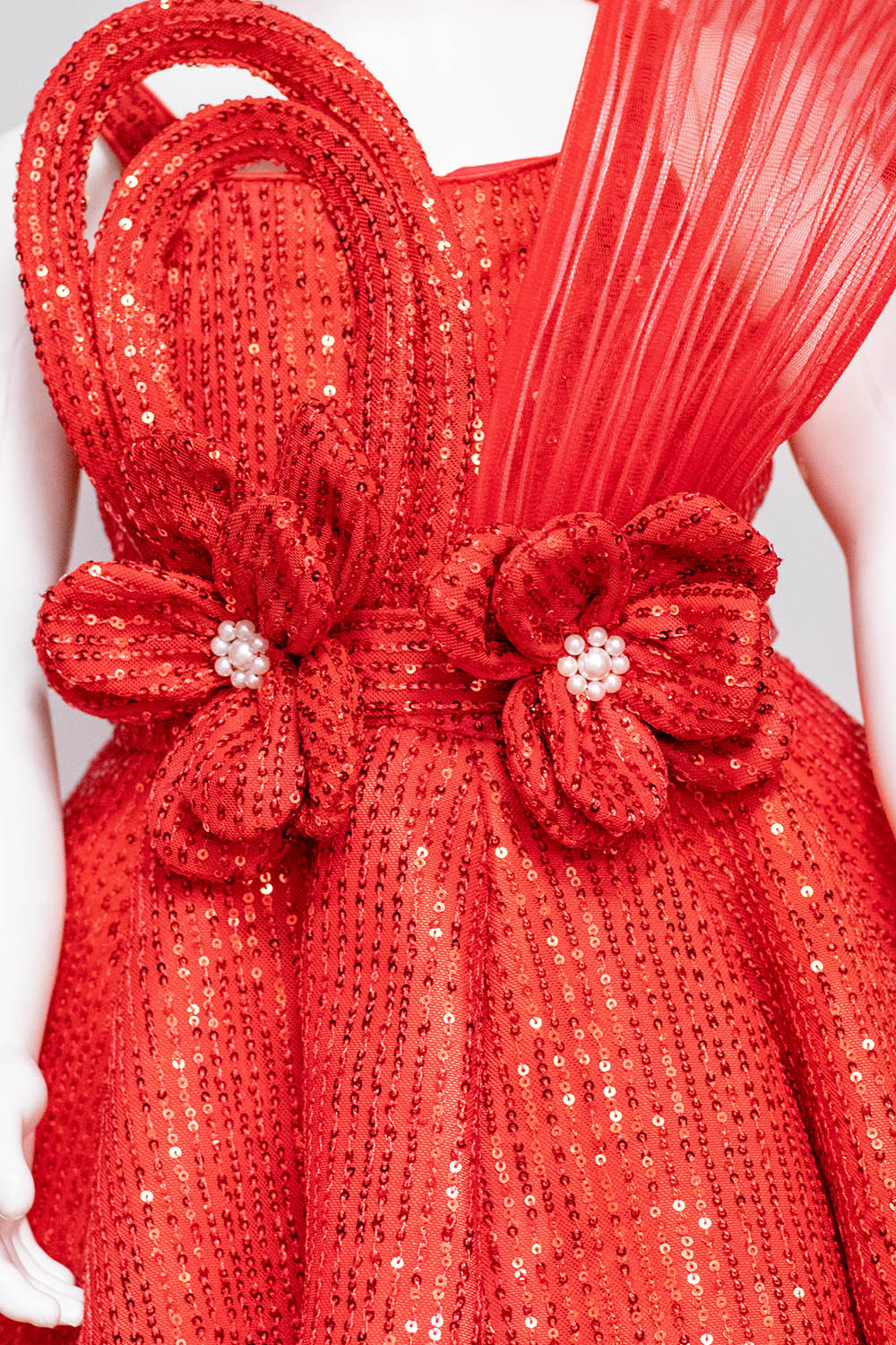 Red Zara Sequins Ball Gown